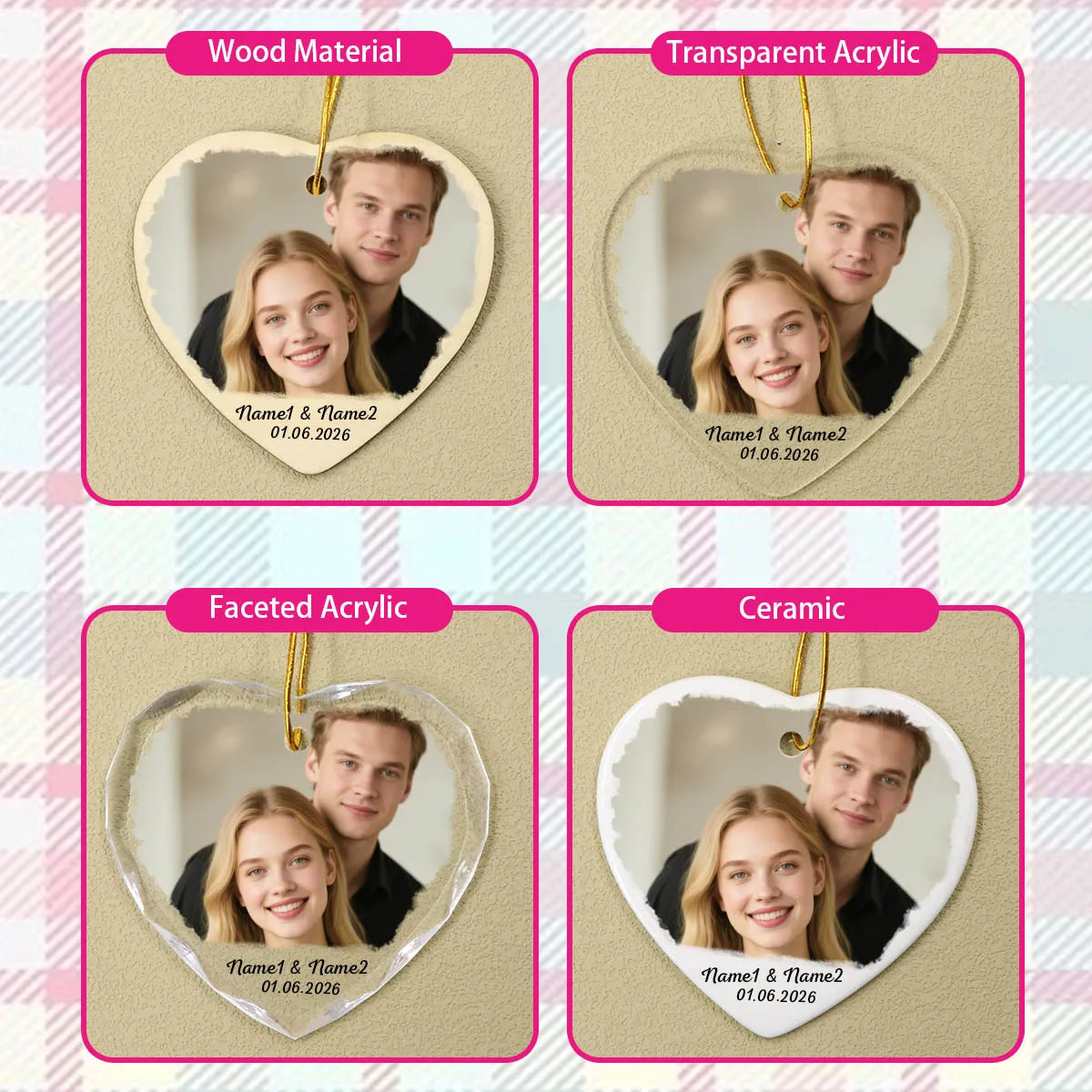 Melody Memory Heart Photo Ornament