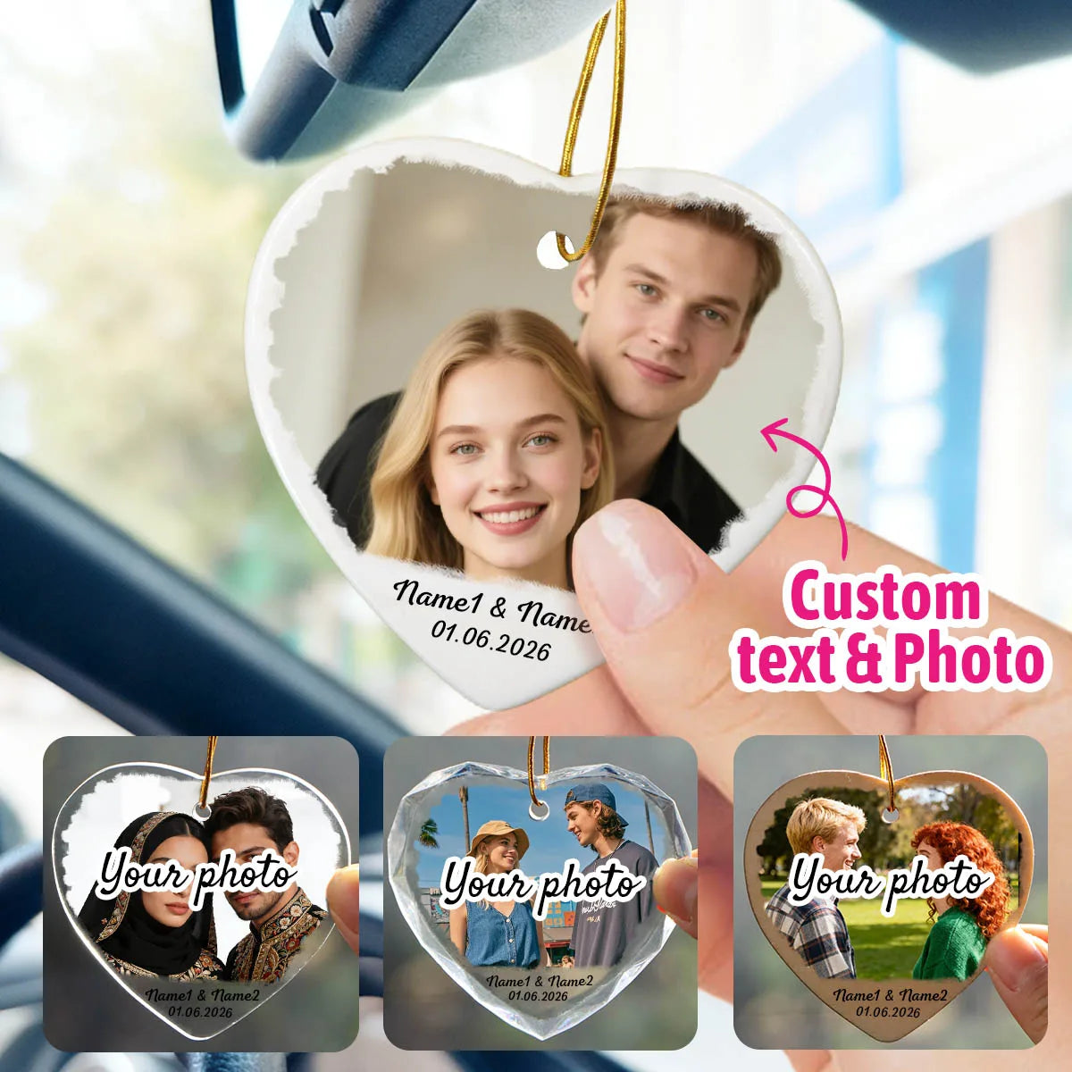 Melody Memory Heart Photo Ornament